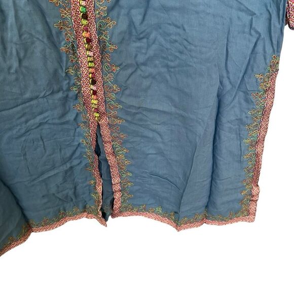 Karim Bourlad Blue Kaftan with Colorful Embroidery - Picture 8 of 14